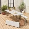 Table + Banc Réception Pliable Plastique 2 Table + Banc Réception Pliable Plastique -Outdoor Living Soldes recpl180set 3b54b6d1aaead4c890c7494e2ff321cc