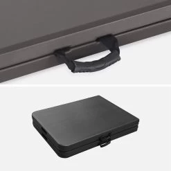 Tables De Réception Pliable Plastique (lot De 2) Couleur : Gris Foncé -Outdoor Living Soldes recpl180x70x2dg 8072ab177160a4a16a23ea235640f3c9