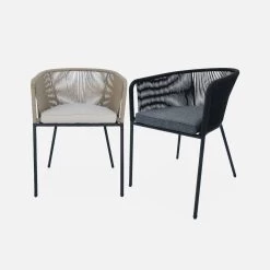 Fauteuil De Jardin Corde Et Acier Galvanisé (lot De 4) Couleur : Noir / Gris 11 Fauteuil De Jardin Corde Et Acier Galvanisé (lot De 4) Couleur : Noir / Gris -Outdoor Living Soldes ropearmx4bk d728ae43c8e8dfcdfe21805c6af0d8b2