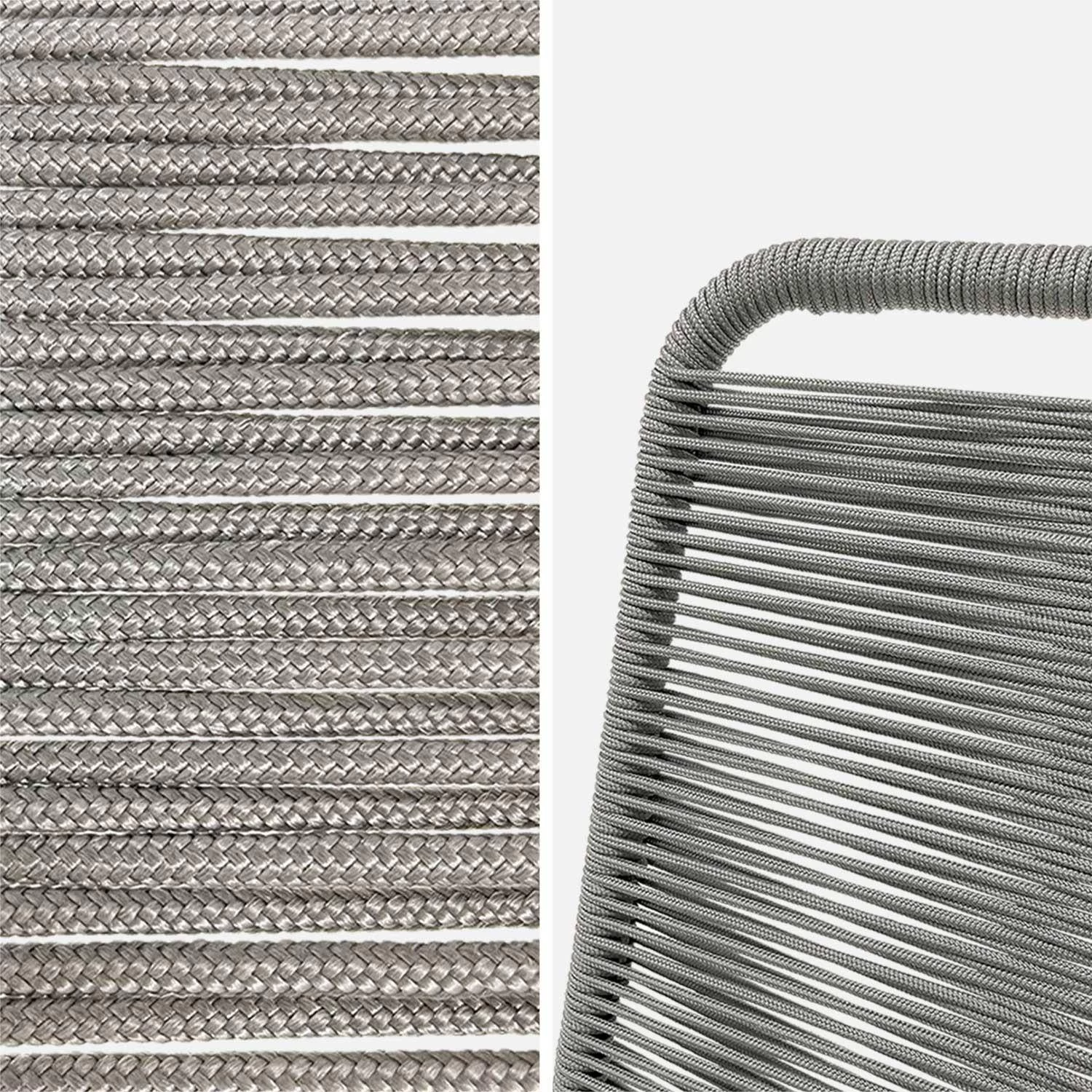 Chaise Jardin En Corde Empilable (lot De 2) Couleur : Gris Clair 8 Chaise Jardin En Corde Empilable (lot De 2) Couleur : Gris Clair – Image 6