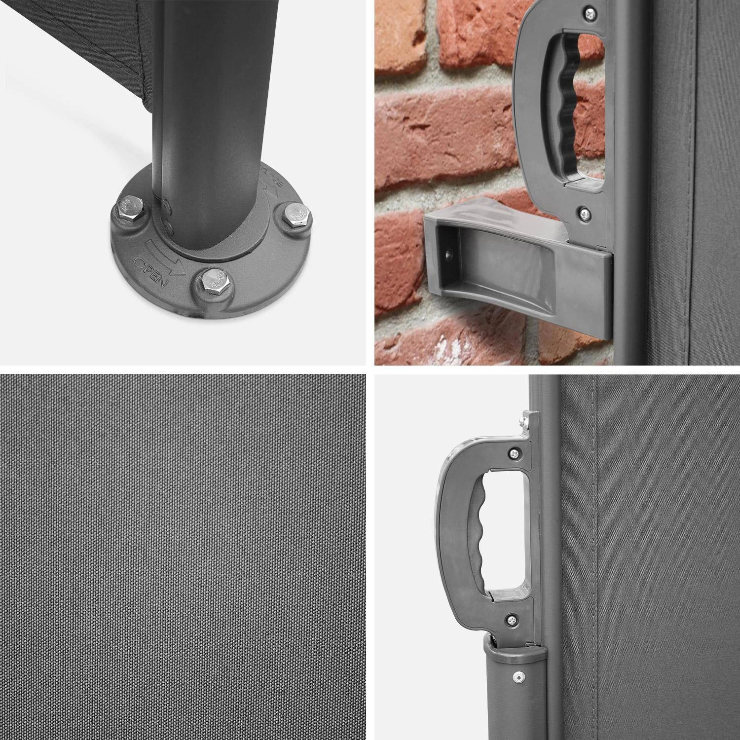 Paravent Rétractable 300x160cm Couleur : Gris 5 Paravent Rétractable 300x160cm Couleur : Gris – Image 3