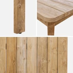 Table Intérieur/extérieur En Teck Recyclé, 220cm + 8 Chaises En Corde Empilables Couleur : Beige 10 Table Intérieur/extérieur En Teck Recyclé, 220cm + 8 Chaises En Corde Empilables Couleur : Beige -Outdoor Living Soldes tk220r8rpbg f324105c84d7bccc80f9396521124041