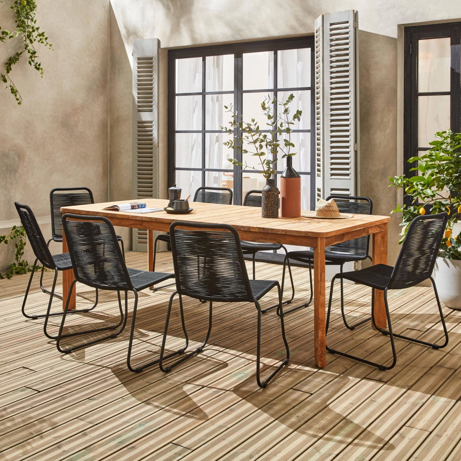 Table Intérieur/extérieur En Teck Recyclé, 8 Places 220cm 4 Table Intérieur/extérieur En Teck Recyclé, 8 Places 220cm – Image 2