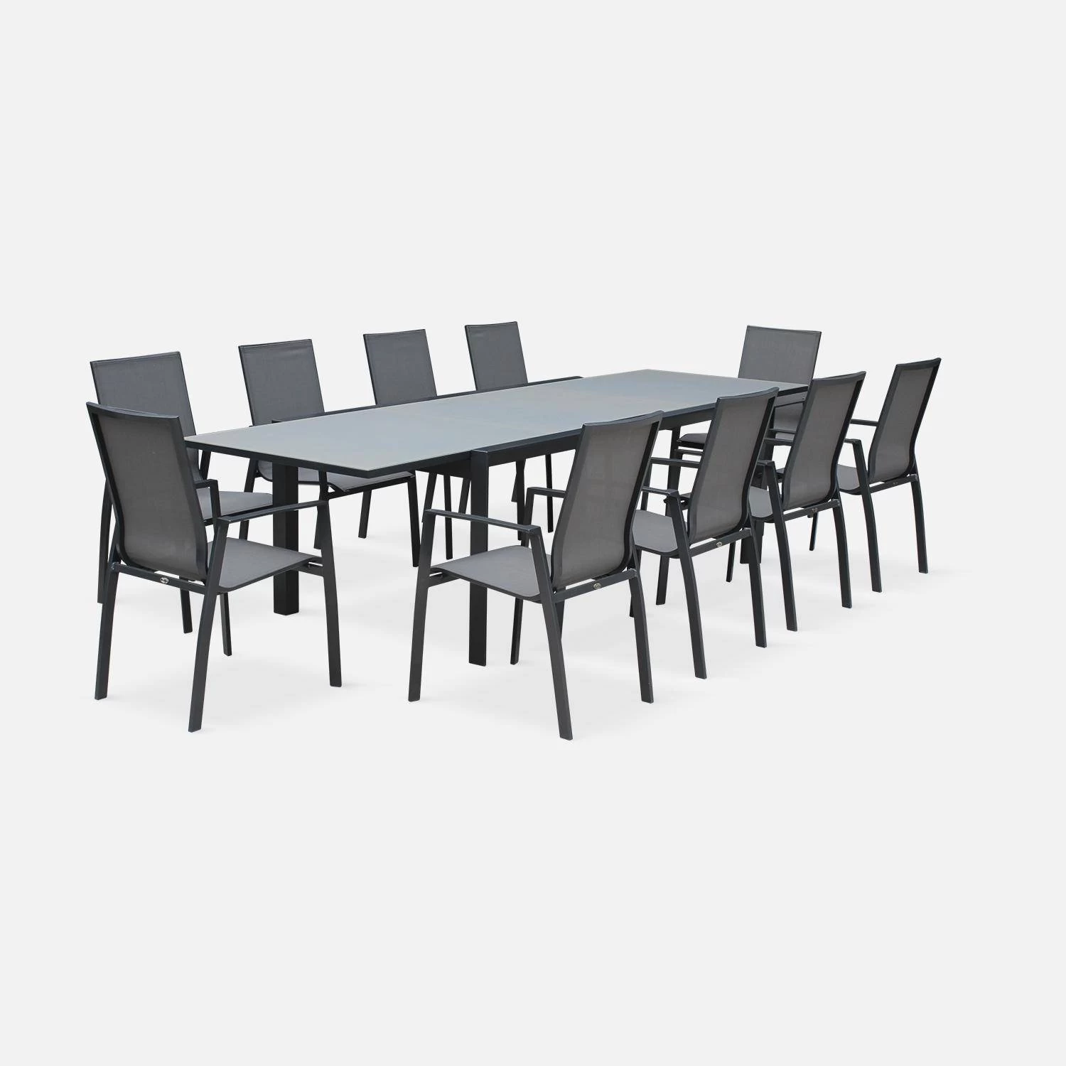 Lot De 4 Fauteuils De Jardin Aluminium - Washington Couleur : Anthracite / Gris Foncé 7 Lot De 4 Fauteuils De Jardin Aluminium - Washington Couleur : Anthracite / Gris Foncé – Image 5