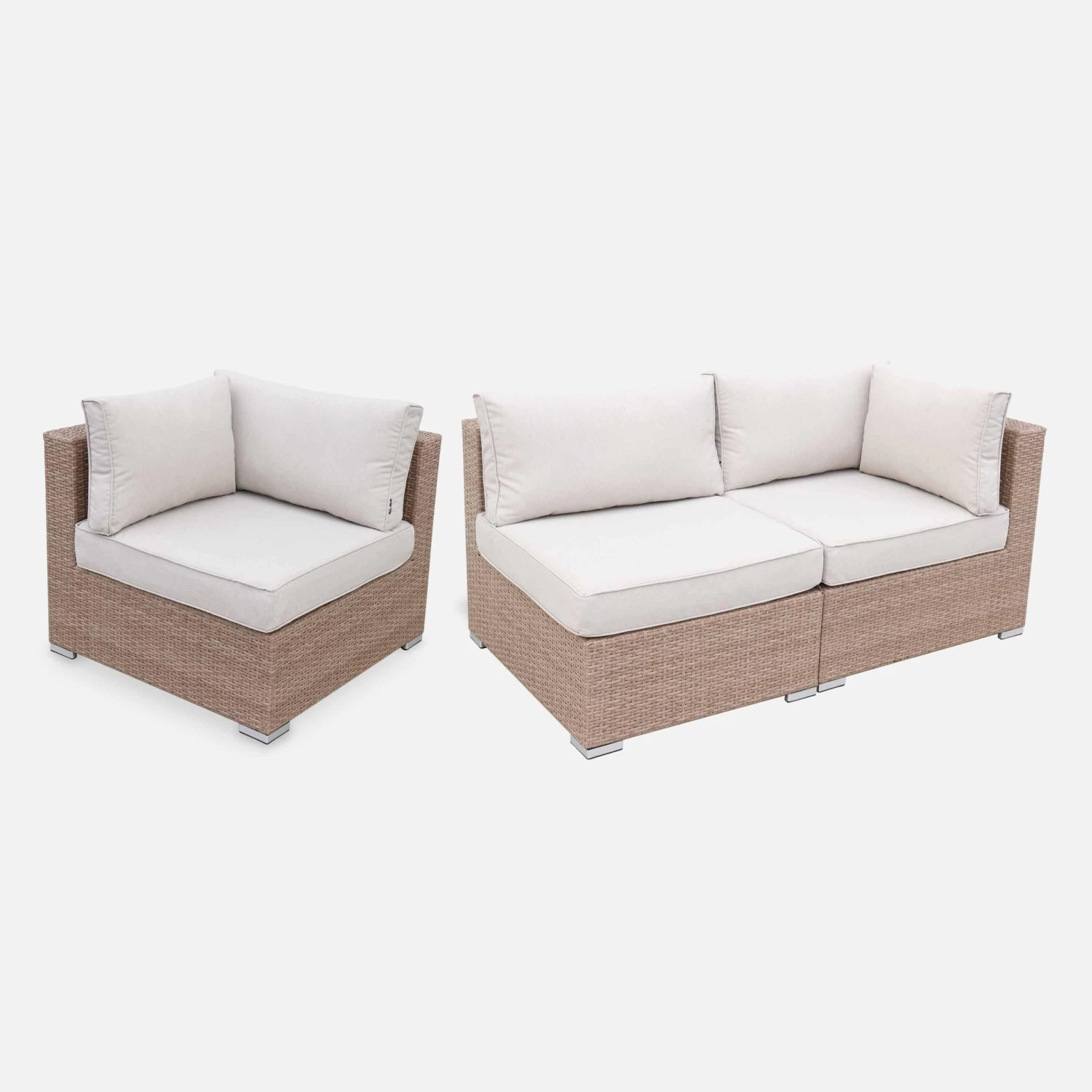 Salon De Jardin Résine Tressée 8 à 10 Places Couleur : Beige / Beige 7 Salon De Jardin Résine Tressée 8 à 10 Places Couleur : Beige / Beige – Image 5