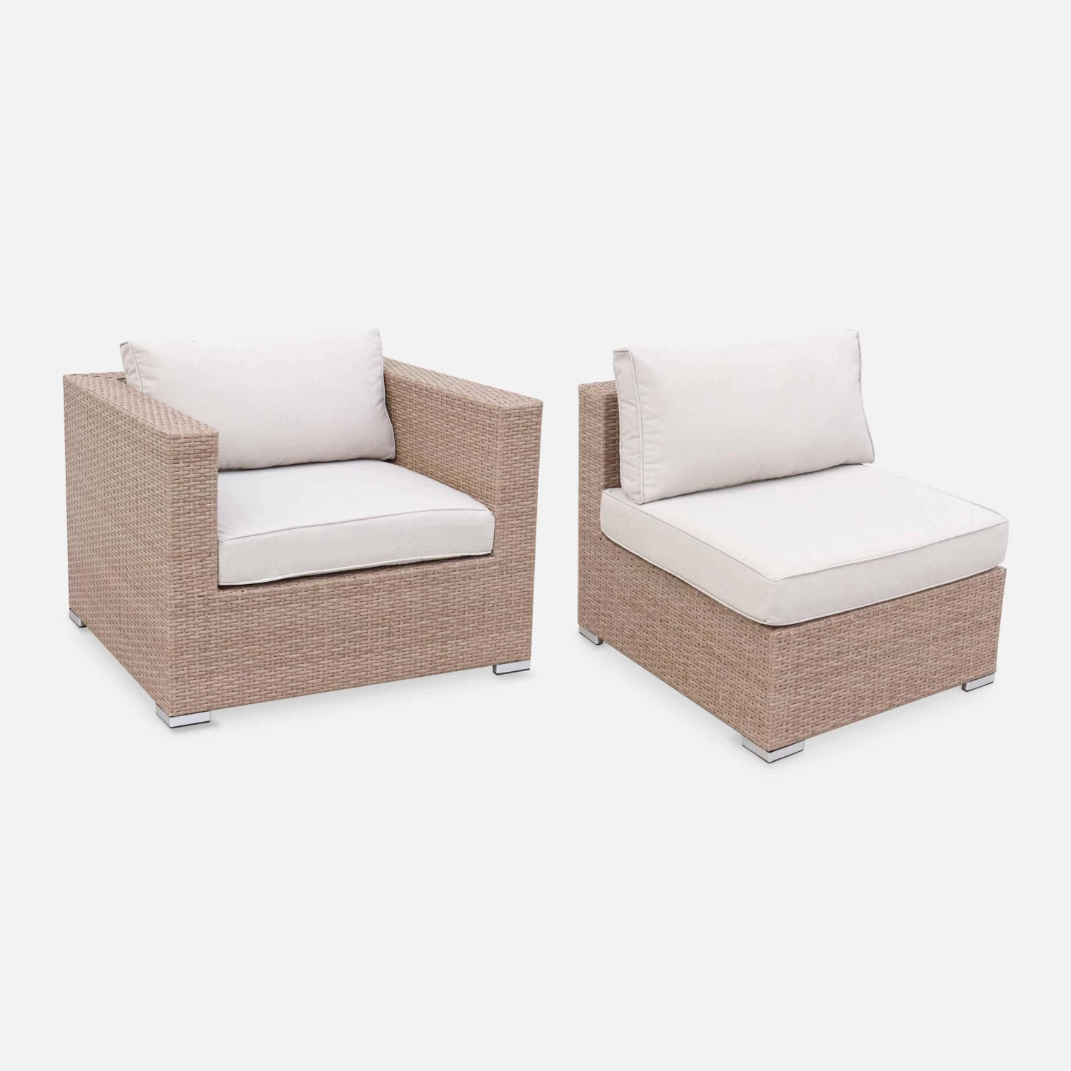 Salon De Jardin Résine Tressée 8 à 10 Places Couleur : Beige / Beige 6 Salon De Jardin Résine Tressée 8 à 10 Places Couleur : Beige / Beige – Image 4