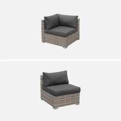 Fauteuil D'angle + Fauteuil Résine Tressée Couleur : Nuances De Gris / Gris 7 Fauteuil D'angle + Fauteuil Résine Tressée Couleur : Nuances De Gris / Gris -Outdoor Living Soldes w00mcmixgy 89ab113ac419c145be9001c826658621