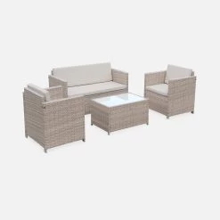 Salon De Jardin Résine Tressée 4 Places Couleur : Naturel / Beige 11 Salon De Jardin Résine Tressée 4 Places Couleur : Naturel / Beige -Outdoor Living Soldes wk3101lqnatbg 4b4488a5846fcb0ab99b238826a9a50e