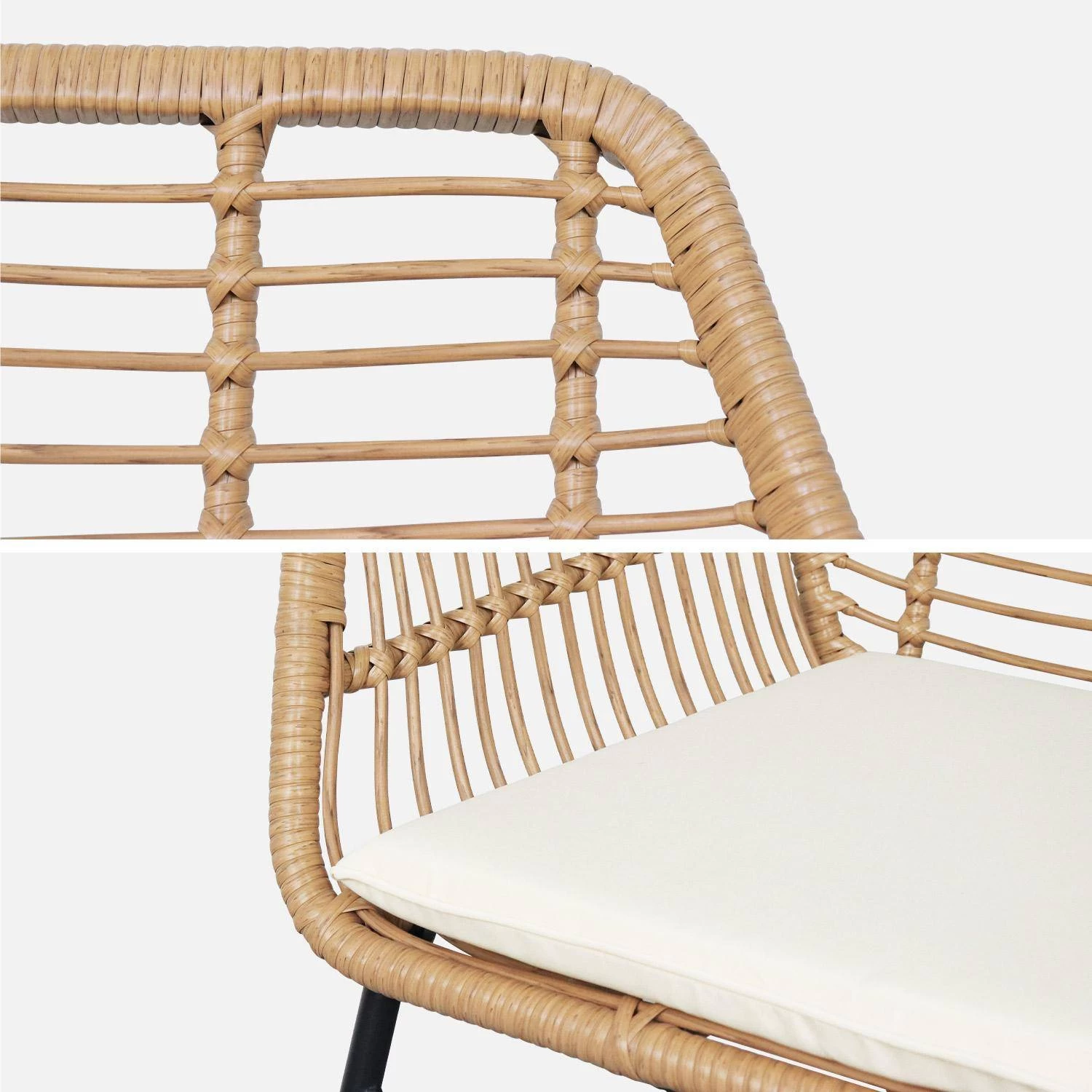 Salon De Jardin Résine Effet Rotin Et Métal 4 Places 9 Salon De Jardin Résine Effet Rotin Et Métal 4 Places – Image 7