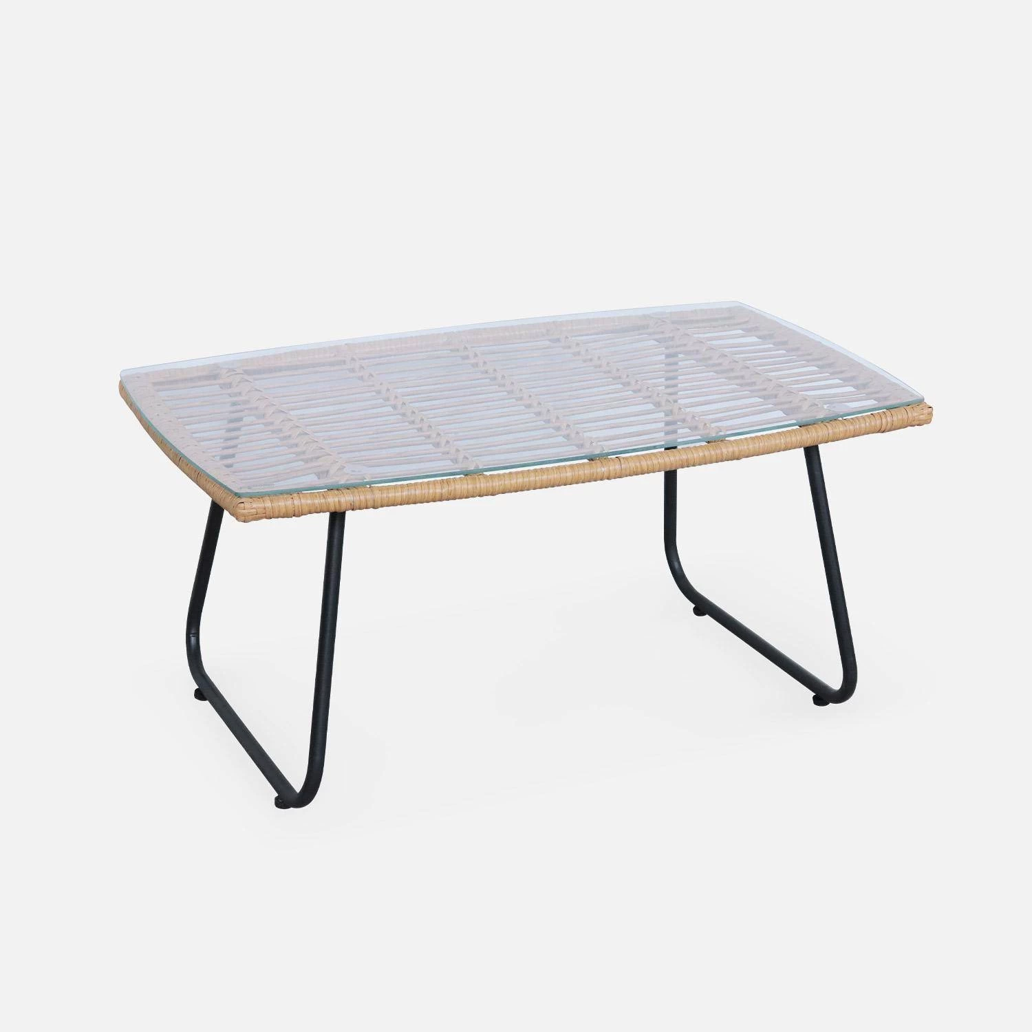 Salon De Jardin Résine Effet Rotin Et Métal 4 Places 8 Salon De Jardin Résine Effet Rotin Et Métal 4 Places – Image 6