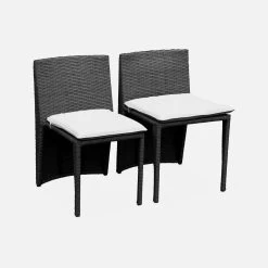 Table De Jardin Encastable Résine Tressée, 2 Chaises Couleur : Noir / Ecru -Outdoor Living Soldes wk64o2bk cd9f693e9f12afb043dea769f3ca6af3