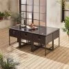 Table De Jardin Encastrable Résine Tressée, 6 Chaises Couleur : Marron -Outdoor Living Soldes wk6cubebn 7e317c3c8c6cd0d578e42699a499c2e0