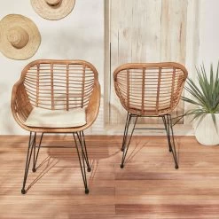 Fauteuil Effet Rotin Résine Et Métal (lot De 2) -Outdoor Living Soldes wkchrx2bamb af0020fcfcf712b10abee8a928c839b4