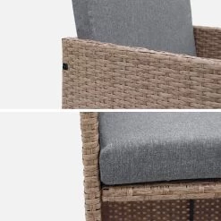 Table De Jardin Encastrable Résine, 10 Fauteuils Couleur : Beige / Gris Chiné -Outdoor Living Soldes wkdgcube10ntgy 98b3e938c36314b9747db83eb0a9287b