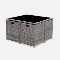 Table De Jardin Encastrable Résine Tressée, 8 Fauteuils Couleur : Nuances De Gris / Gris Chiné 10 Table De Jardin Encastrable Résine Tressée, 8 Fauteuils Couleur : Nuances De Gris / Gris Chiné -Outdoor Living Soldes wkdgcube8mxgy 3f71b60932d8e955f7791841088acbe9