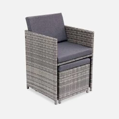 Table De Jardin Encastrable Résine Tressée, 8 Fauteuils Couleur : Nuances De Gris / Gris Chiné 11 Table De Jardin Encastrable Résine Tressée, 8 Fauteuils Couleur : Nuances De Gris / Gris Chiné -Outdoor Living Soldes wkdgcube8mxgy 4d7805d54e2367a1d9d3116ffca15708