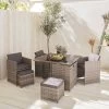 Table De Jardin Encastrable Résine Tressée, 8 Fauteuils Couleur : Nuances De Gris / Gris Chiné -Outdoor Living Soldes wkdgcube8mxgy 9fb5089a9174024a629f9b458a468697