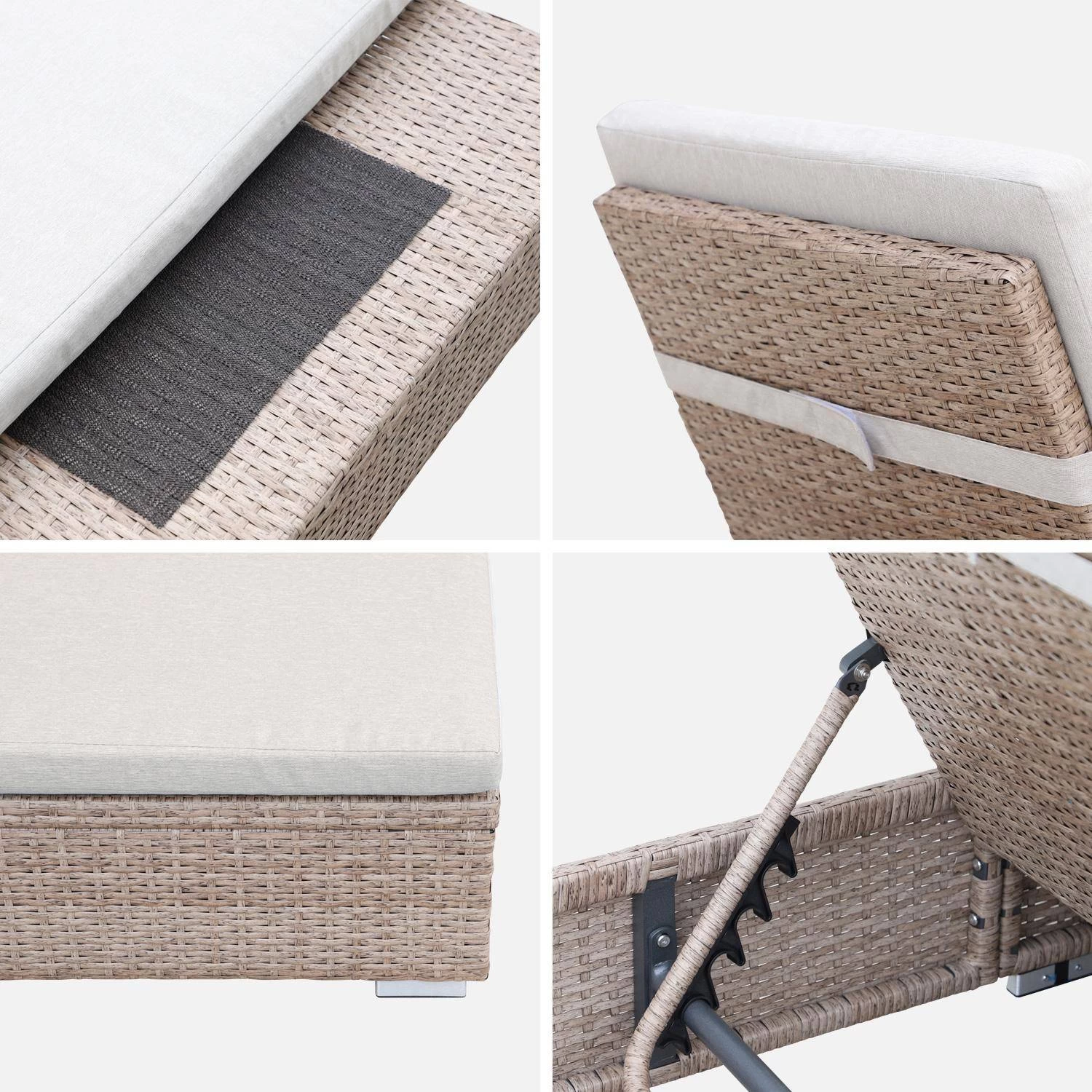 Bain De Soleil Résine Tressée, Polyester, Multi Positions 6 Bain De Soleil Résine Tressée, Polyester, Multi Positions – Image 4