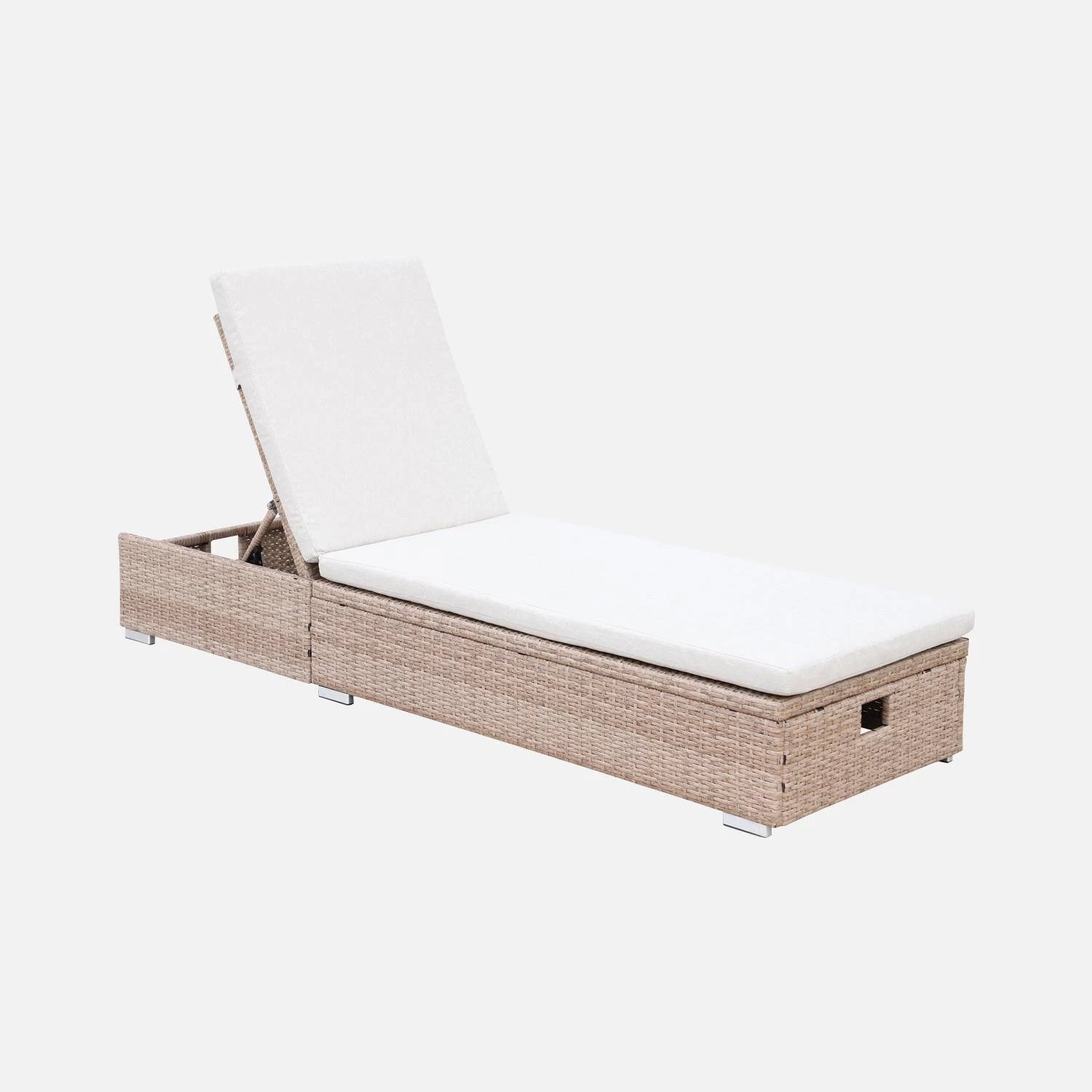 Bain De Soleil Résine Tressée, Polyester, Multi Positions 3 Bain De Soleil Résine Tressée, Polyester, Multi Positions