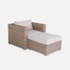 Fauteuil De Jardin + Repose Pieds, Résine Tressée Couleur : Beige / Beige -Outdoor Living Soldes wksofanatbg 7715988c022dabb2106a63dd75dfc8f4