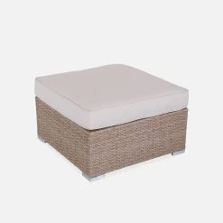 Fauteuil De Jardin + Repose Pieds, Résine Tressée Couleur : Beige / Beige -Outdoor Living Soldes wksofanatbg 8d2673824d7dd75f90f2155cd7d708f2