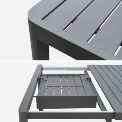 Table De Jardin Extensible Aluminium + 8 Fauteuils De Jardin Empilables Couleur : Anthracite / Gris Clair -Outdoor Living Soldes xtafsq147r8gy 200ff100ef1f83ed46769e30ea8c2513