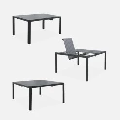 Table De Jardin Extensible Aluminium + 8 Fauteuils De Jardin Empilables Couleur : Anthracite / Gris Clair -Outdoor Living Soldes xtafsq147r8gy cbd29d75d6ba5590948678709034d2d9