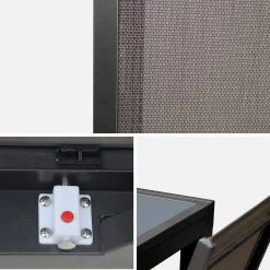 Table De Jardin Extensible Aluminium, 6 Chaises Couleur : Gris / Gris Taupe -Outdoor Living Soldes xtp150r6co 07064a85a62a000725e8893aa0a565c7