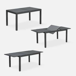 Table De Jardin Extensible Aluminium, 6 Chaises Couleur : Gris / Gris Taupe -Outdoor Living Soldes xtp150r6co 11bd283f1a0fa1bea74c3f7fb6355240