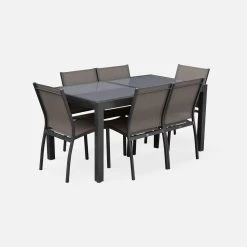 Table De Jardin Extensible Aluminium, 6 Chaises Couleur : Gris / Gris Taupe -Outdoor Living Soldes xtp150r6co d8b352dd0e8c1ceca4d53120312e791d