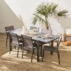 Table De Jardin Extensible Aluminium, 6 Chaises Couleur : Gris / Gris Taupe -Outdoor Living Soldes xtp150r6co f091eeac952ea6252d99508ddcf27f4f