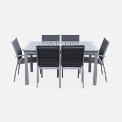 Table De Jardin Extensible Aluminium, 6 Chaises Couleur : Gris / Gris Foncé 12 Table De Jardin Extensible Aluminium, 6 Chaises Couleur : Gris / Gris Foncé -Outdoor Living Soldes xtsafm210r6at 0afa6fb1263686a02258fa736c7eaebc