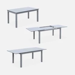 Table De Jardin Extensible Aluminium, 6 Chaises Couleur : Gris / Gris Foncé 13 Table De Jardin Extensible Aluminium, 6 Chaises Couleur : Gris / Gris Foncé -Outdoor Living Soldes xtsafm210r6at cf6bb665c1fbd5745416d300811408fc